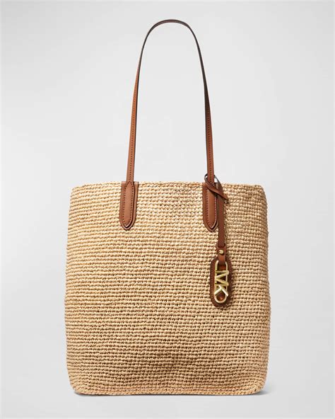 michael kors pineapple straw bag|Michael Kors north south tote.